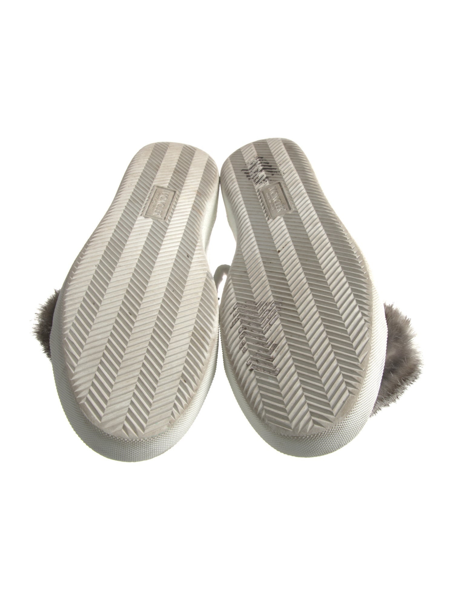 Moncler Leather Fur Trim Sneakers